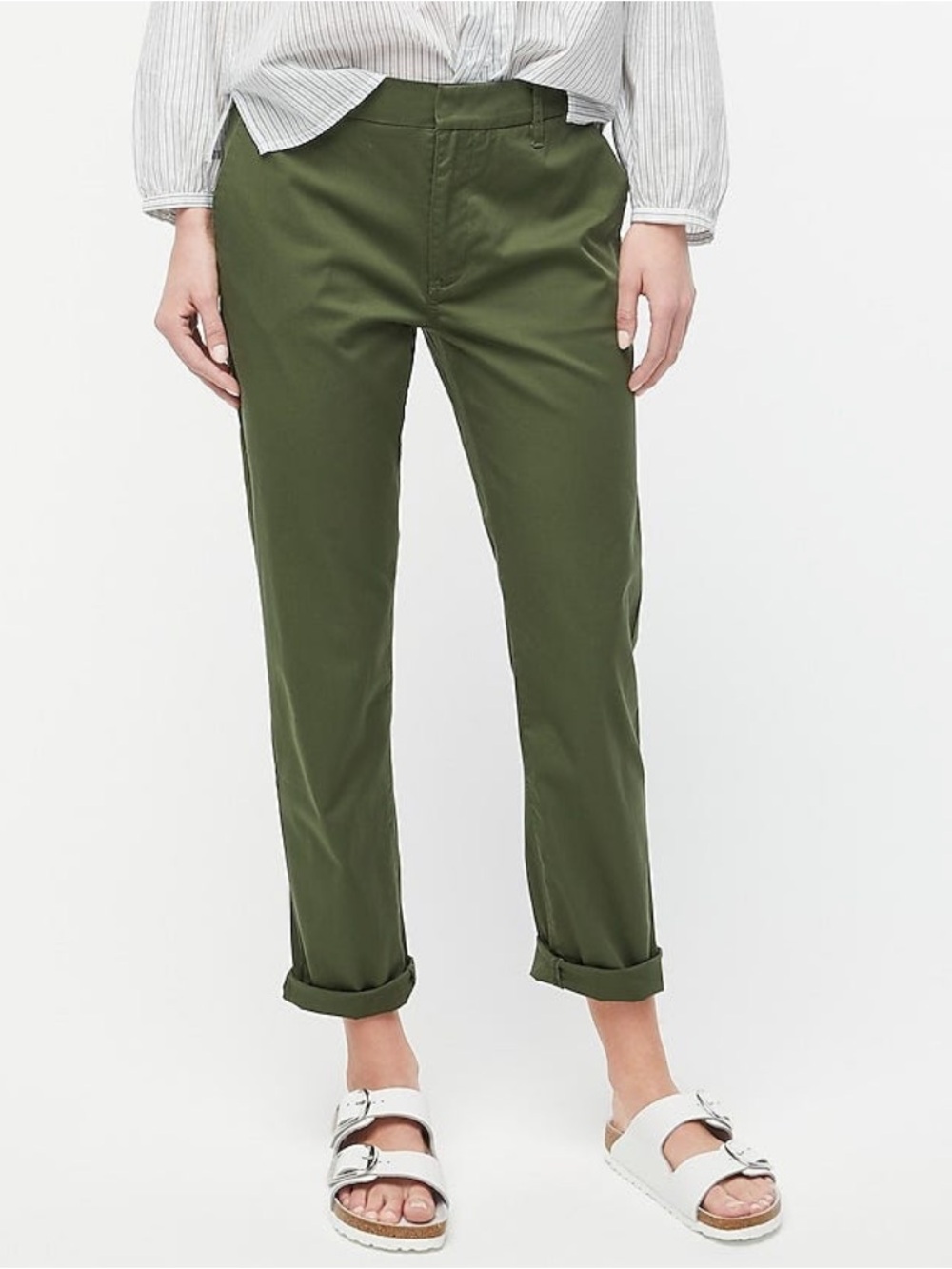 J. Crew Olive Green Cropped Chino Pants